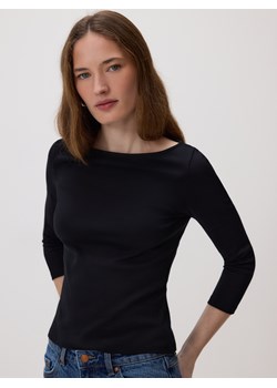 Reserved - Bawełniany longsleeve - czarny ze sklepu Reserved w kategorii Bluzki damskie - zdjęcie 188534840