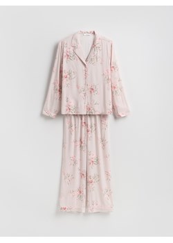Reserved - Wzorzysta piżama dwuczęściowa - brązowy ze sklepu Reserved w kategorii Piżamy damskie - zdjęcie 188534942