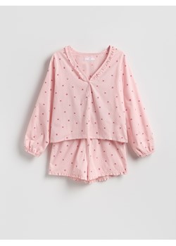 Reserved - Dwuczęściowa piżama z nadrukiem - pastelowy róż ze sklepu Reserved w kategorii Piżamy damskie - zdjęcie 188534952