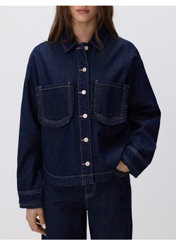 Reserved - Koszula z falbankami - granatowy ze sklepu Reserved w kategorii Bluzki damskie - zdjęcie 188535053