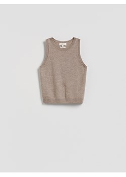 Reserved - Wełniana kamizelka - brązowy ze sklepu Reserved w kategorii Swetry damskie - zdjęcie 188535110
