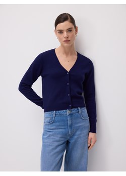 Reserved - Wełniany kardigan - granatowy ze sklepu Reserved w kategorii Swetry damskie - zdjęcie 188535130