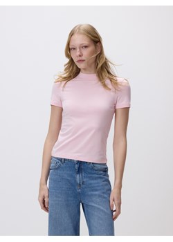 Reserved - T-shirt slim fit - pastelowy róż ze sklepu Reserved w kategorii Bluzki damskie - zdjęcie 188535441