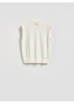 Reserved - Dzianinowa kamizelka z wełną - złamana biel ze sklepu Reserved w kategorii Swetry damskie - zdjęcie 188535514