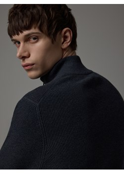 Reserved - Sweter z rozpinanym golfem - granatowy ze sklepu Reserved w kategorii Swetry męskie - zdjęcie 188535753