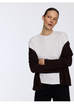 Reserved - T-shirt z bawełny merceryzowanej - biały ze sklepu Reserved w kategorii Bluzki damskie - zdjęcie 188535784