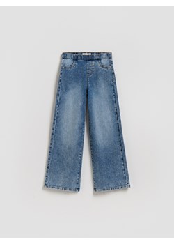 Reserved - Elastyczne jeansy wide leg - niebieski ze sklepu Reserved w kategorii Spodnie dziewczęce - zdjęcie 188536310