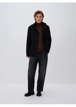 Reserved - Krótki płaszcz z kapturem - czarny ze sklepu Reserved w kategorii Płaszcze męskie - zdjęcie 188537354