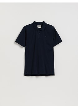 Reserved - Polo regular z merceryzowanej bawełny - granatowy ze sklepu Reserved w kategorii T-shirty męskie - zdjęcie 188537474