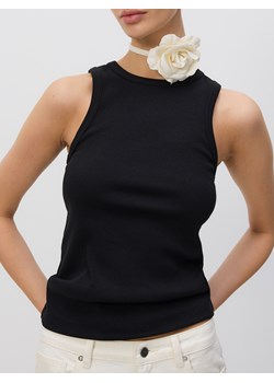 Reserved - Bawełniany top - czarny ze sklepu Reserved w kategorii Bluzki damskie - zdjęcie 188537614