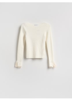 Reserved - Bluzka z ozdobną wstawką - kremowy ze sklepu Reserved w kategorii Bluzki damskie - zdjęcie 188537622