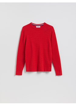 Reserved - Strukturalny sweter z bawełną - czerwony ze sklepu Reserved w kategorii Swetry męskie - zdjęcie 188537673