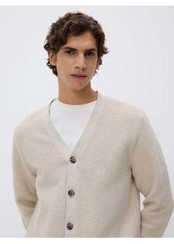 Reserved - Rozpinany kardigan - kremowy ze sklepu Reserved w kategorii Swetry męskie - zdjęcie 188537703