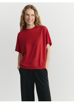 Reserved - T-shirt oversize z modalem - czerwony ze sklepu Reserved w kategorii Bluzki damskie - zdjęcie 188537853