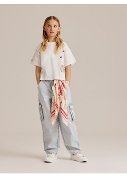 Reserved - Jeansy baggy z kieszeniami cargo - niebieski ze sklepu Reserved w kategorii Spodnie dziewczęce - zdjęcie 188538091