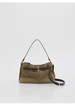 Reserved - Zamszowa torebka na ramię - beżowy ze sklepu Reserved w kategorii Torby Shopper bag - zdjęcie 188538101