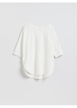 Reserved - T-shirt z modalem - złamana biel ze sklepu Reserved w kategorii Bluzki damskie - zdjęcie 188538352