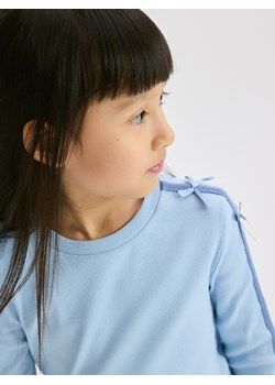 Reserved - Bawełniana koszulka z lampasami - jasnoniebieski ze sklepu Reserved w kategorii Bluzki dziewczęce - zdjęcie 188538661