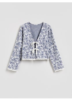 Reserved - Wzorzysty kardigan z wiązaniami - wielobarwny ze sklepu Reserved w kategorii Swetry damskie - zdjęcie 188538740