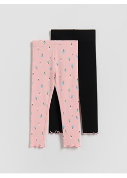 Reserved - Bawełniane legginsy 2 pack - wielobarwny ze sklepu Reserved w kategorii Spodnie dziewczęce - zdjęcie 188538803