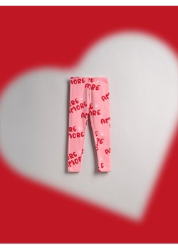 Reserved - Bawełniane legginsy z nadrukiem - różowy ze sklepu Reserved w kategorii Spodnie dziewczęce - zdjęcie 188538810