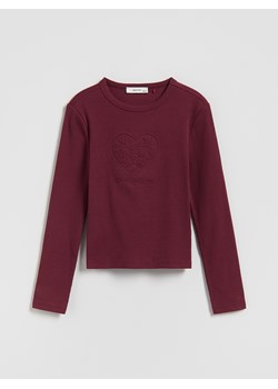 Reserved - Koszulka z wypukłą aplikacją - bordowy ze sklepu Reserved w kategorii Bluzki dziewczęce - zdjęcie 188538991