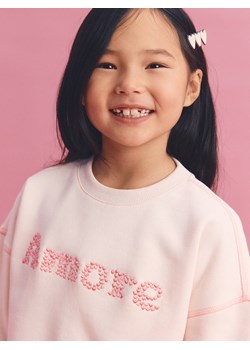 Reserved - Bluza z haftowanym napisem - złamana biel ze sklepu Reserved w kategorii Bluzy dziewczęce - zdjęcie 188539203