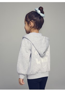 Reserved - Rozpinana bluza z nadrukiem na plecach - jasnoszary ze sklepu Reserved w kategorii Bluzy dziewczęce - zdjęcie 188539243