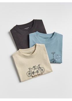 Reserved - Bawełniany t-shirt 3 pack - beżowy ze sklepu Reserved w kategorii T-shirty chłopięce - zdjęcie 188539333