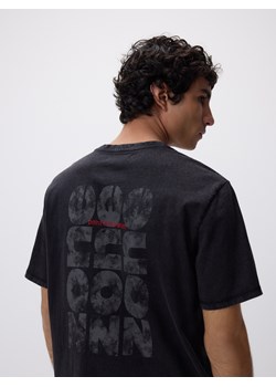 Reserved - T-shirt regular z nadrukiem na plecach - czarny ze sklepu Reserved w kategorii T-shirty męskie - zdjęcie 188539573