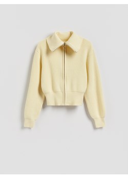 Reserved - Kardigan z zapięciem na zamek - jasnożółty ze sklepu Reserved w kategorii Swetry damskie - zdjęcie 188539611