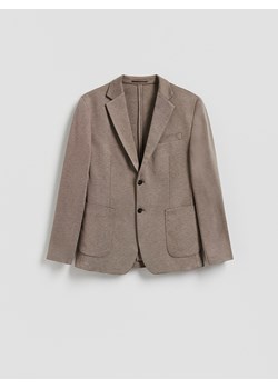 Reserved - Marynarka slim fit z dodatkiem wiskozy - brązowy ze sklepu Reserved w kategorii Marynarki męskie - zdjęcie 188539820