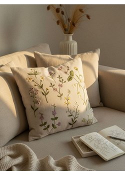 Sinsay - Poszewka na poduszkę w kwiatowy wzór - kremowy ze sklepu Sinsay w kategorii Poszewki na poduszki - zdjęcie 188542411