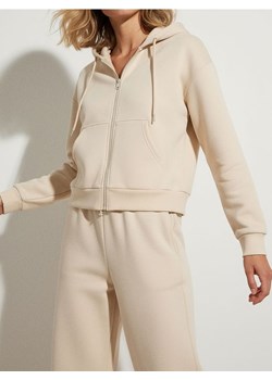 Sinsay - Rozpinana bluza z kapturem - kremowy ze sklepu Sinsay w kategorii Bluzy damskie - zdjęcie 188542412