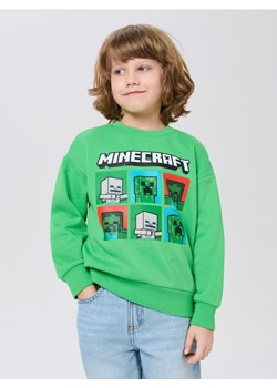 Sinsay - Bluza crewneck z nadrukiem Minecraft - zielony ze sklepu Sinsay w kategorii Bluzy chłopięce - zdjęcie 188542443