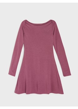 Sinsay - Gładka sukienka z długim rękawem - różowy ze sklepu Sinsay w kategorii Sukienki - zdjęcie 188542470