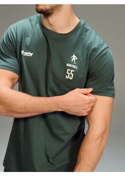 Sinsay - Bawełniana koszulka z krótkim rękawem - zielony ze sklepu Sinsay w kategorii T-shirty męskie - zdjęcie 188542552