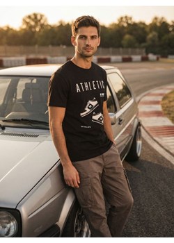 Sinsay - Bawełniana koszulka z nadrukiem - czarny ze sklepu Sinsay w kategorii T-shirty męskie - zdjęcie 188542591