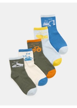 Sinsay - Skarpetki z motywem pojazdów budowlanych 5 pack - zielony ze sklepu Sinsay w kategorii Skarpetki dziecięce - zdjęcie 188542710