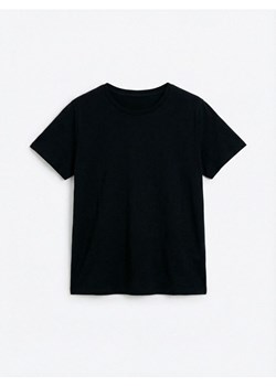 Sinsay - Bawełniana koszulka basic - czarny ze sklepu Sinsay w kategorii Bluzki damskie - zdjęcie 188542721