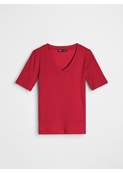 Sinsay - Koszulka z dekoltem V - czerwony ze sklepu Sinsay w kategorii Bluzki damskie - zdjęcie 188542730