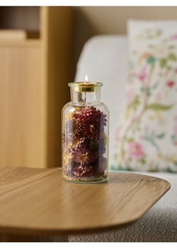 Sinsay - Szklany świecznik dekoracyjny z suszonymi kwiatami w kształcie butelki - wielobarwny ze sklepu Sinsay w kategorii Świeczniki - zdjęcie 188542784