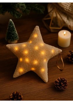 Sinsay - Pluszowa dekoracja LED w kształcie gwiazdy - beżowy ze sklepu Sinsay w kategorii Dekoracje bożonarodzeniowe - zdjęcie 188543042
