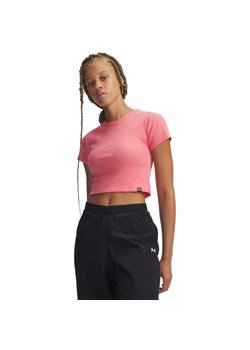 Damski t-shirt crop top Under Armour UA Rival Rib Baby Tee - różowy ze sklepu Sportstylestory.com w kategorii Bluzki damskie - zdjęcie 188544720