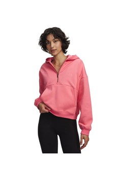 Damska bluza nierozpinana z kapturem Under Armour UA Icon Fleece HZ Hoodie - różowa ze sklepu Sportstylestory.com w kategorii Bluzy damskie - zdjęcie 188544732
