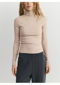 Reserved - Longsleeve z golfem - kremowy ze sklepu Reserved w kategorii Bluzki damskie - zdjęcie 188546022
