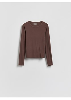 Reserved - Longsleeve z modalem - brązowy ze sklepu Reserved w kategorii Bluzki damskie - zdjęcie 188546430