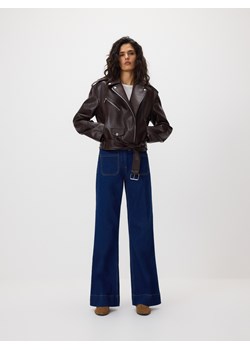 Reserved - Kurtka z imitacji skóry - bordowy ze sklepu Reserved w kategorii Kurtki damskie - zdjęcie 188546451