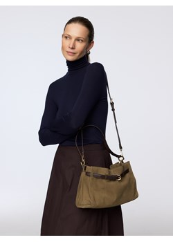 Reserved - Zamszowa torebka na ramię - beżowy ze sklepu Reserved w kategorii Torebki damskie - zdjęcie 188546794