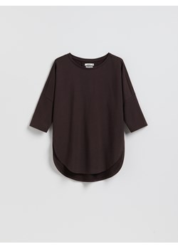 Reserved - T-shirt z modalem - ciemnobrązowy ze sklepu Reserved w kategorii Bluzki damskie - zdjęcie 188546860
